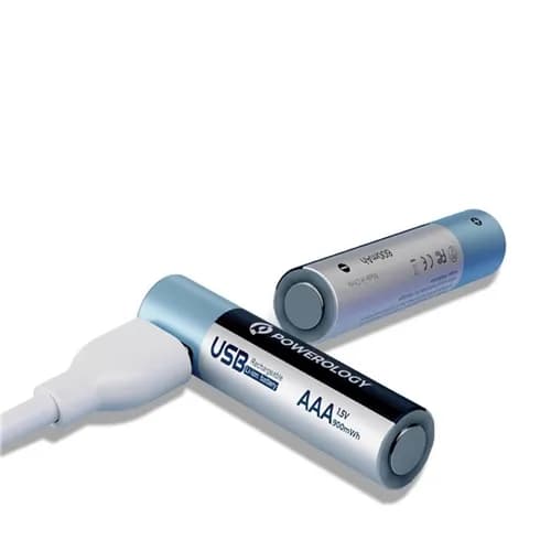 پک ۴ تایی باتری نیم قلمی شارژی پاورولوژی Powerology AAA Rechargeable Battery PRUBAAA4 — تصویر ۲