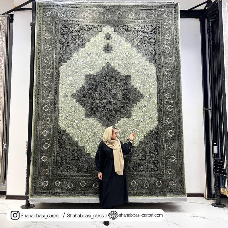 فرش کلاسیک کد 3022 سبز