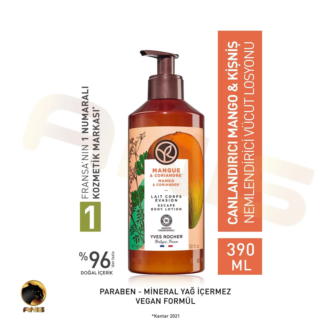 لوسیون بدن Mangue & Coriandre ایوروشه با رایحه گشنیز و انبه 390 میل