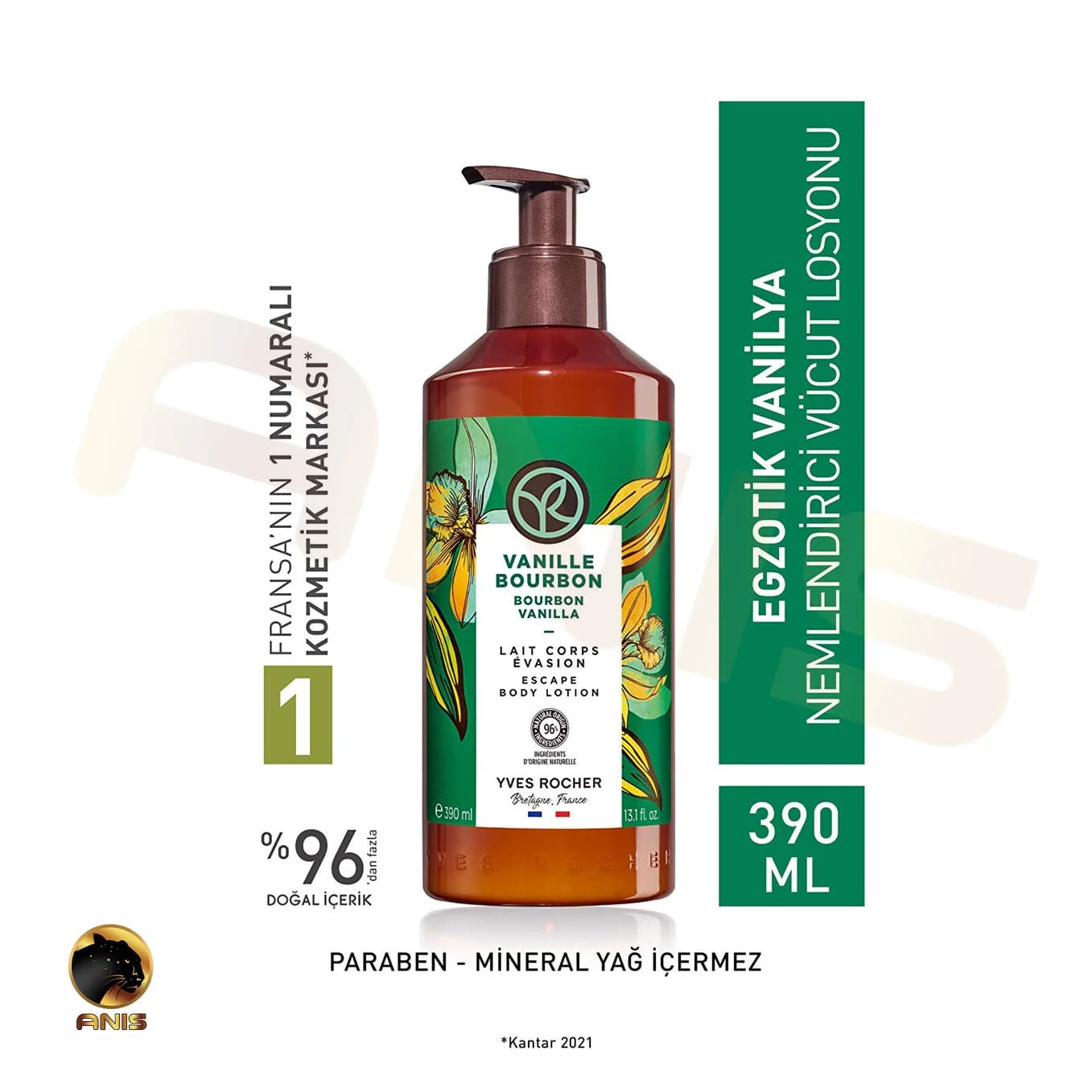 لوسیون بدن Vanille Bourbon ایوروشه با رایحه وانیل 390 میل