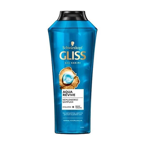 شامپو گلیس مدل Aqua Revive مرطوب کننده مناسب موهای معمولی و خشک حاوی هیالورونیک و جلبک دریایی