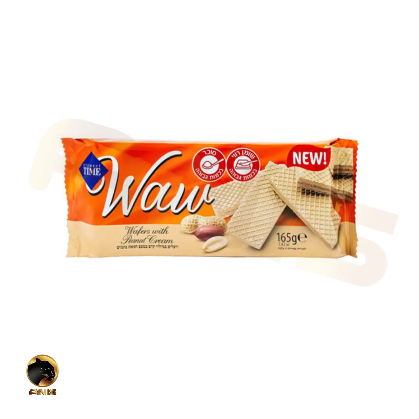 ویفر تایم waw بادام زمینی 165 گرم