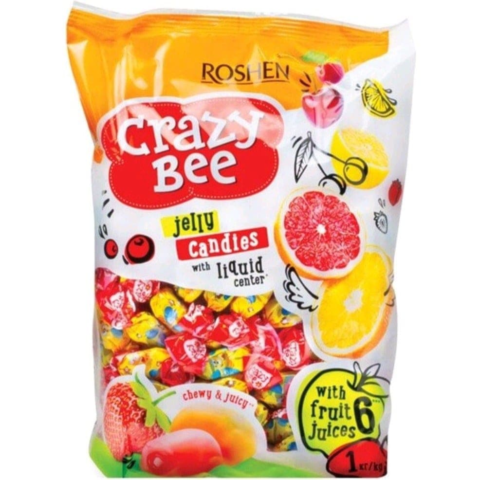 آبنبات میوه ای ژله ای روشن مدل Crazy Bee وزن 1000 گرم