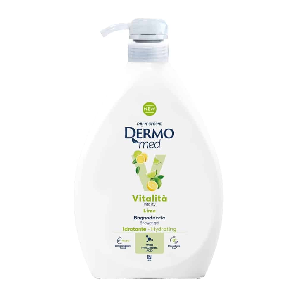 شامپو بدن درمومد DERMOmed مدل Vitalita Lime رایحه لیمو حجم 1000 میل