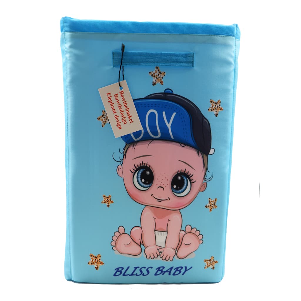 سبد اسباب بازی پارچه ای و باکس لوازم اتاق کودک بلیس بیبی Bliss Baby طرح پسر کلاه به سر