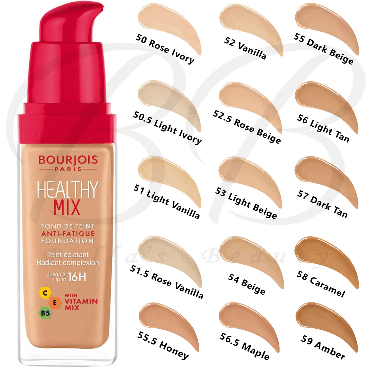 کرم پودر بورژوا شماره Rose Vanilla 51.5C حجم 30 — تصویر ۲
