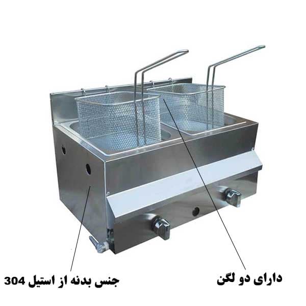 سرخ کن گازی دو لگن 16 لیتری مدل FR_2800L — تصویر ۳