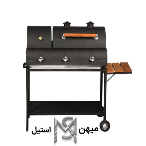 باربیکیو دهنه 110 گازی و ذغالی با کفی چدن و جای فن گارانتی 12 ماهه مدل MTF11