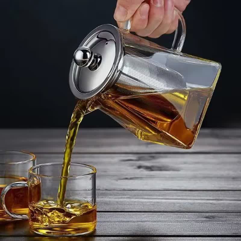 قوری پیرکس صافی استیل مربع سایز کوچک