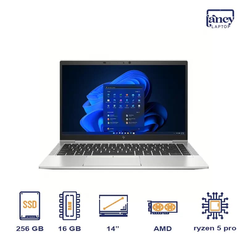 لپ تاپ استوک 14 اینچی اچ‌پی مدل Elite 845 G8 Ryzen 5 Pro 5865U 16GB-DDR4 256GB-NVMe AMD Graphics Shared-4GB FHD-IPS