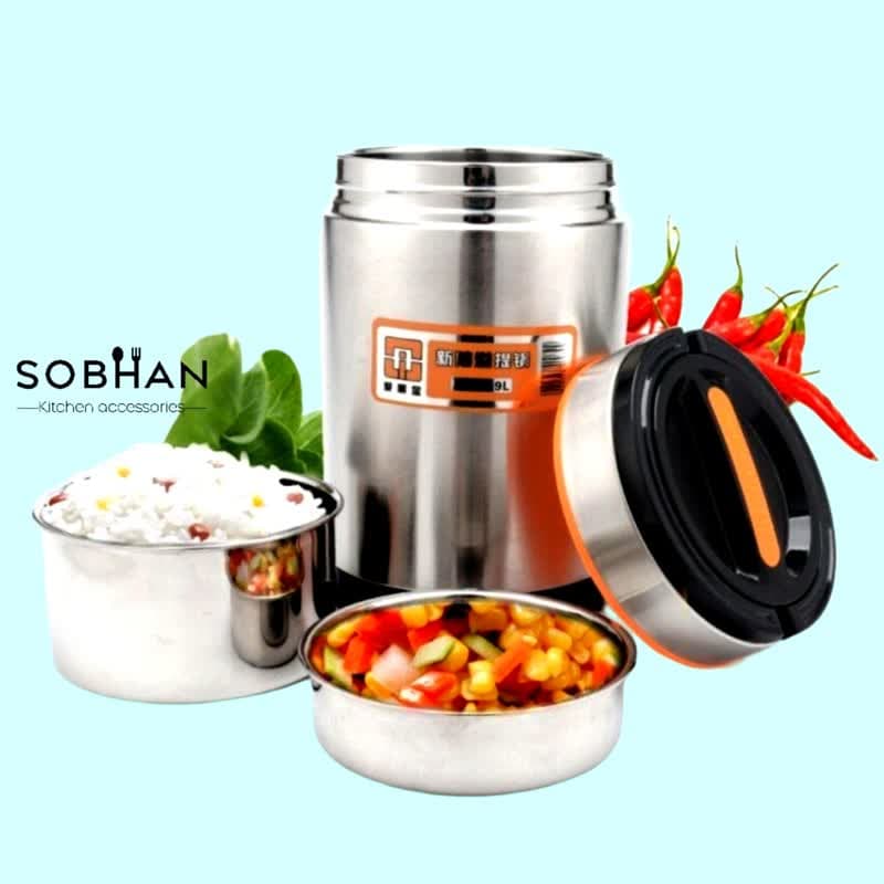 ظرف غذا فلاسکی تمام استیل دو طبقه