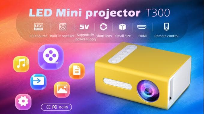 مینی ویدئو پروژکتور T300 استوک در حد — تصویر ۶