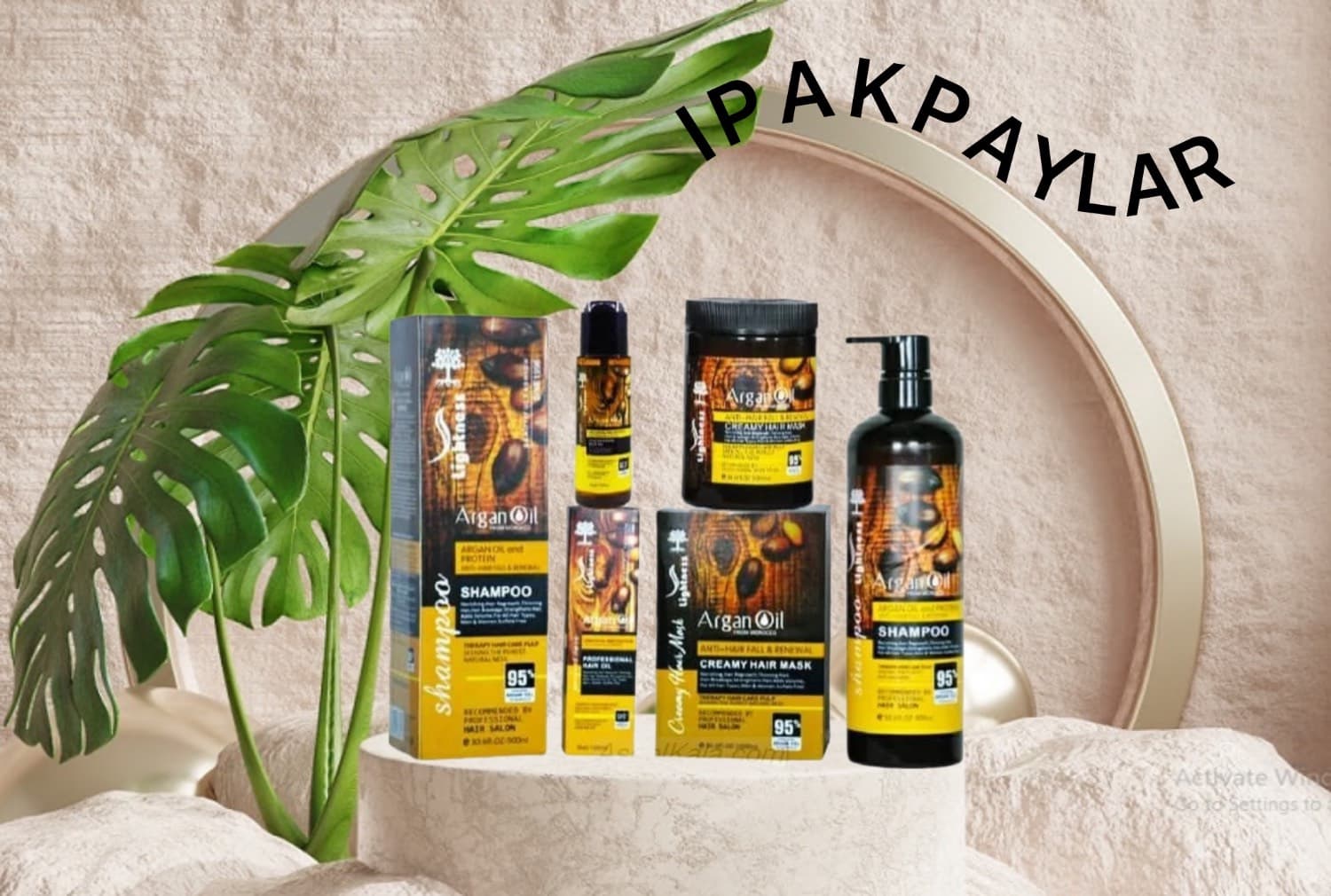 پک کامل لایتنس شامل شامپو و ماسک مو و سرم مو و روغن ارگان لایتنس LIGHTNESS مدل ARGAN OIL/PROTEIN اصل اسلواکی