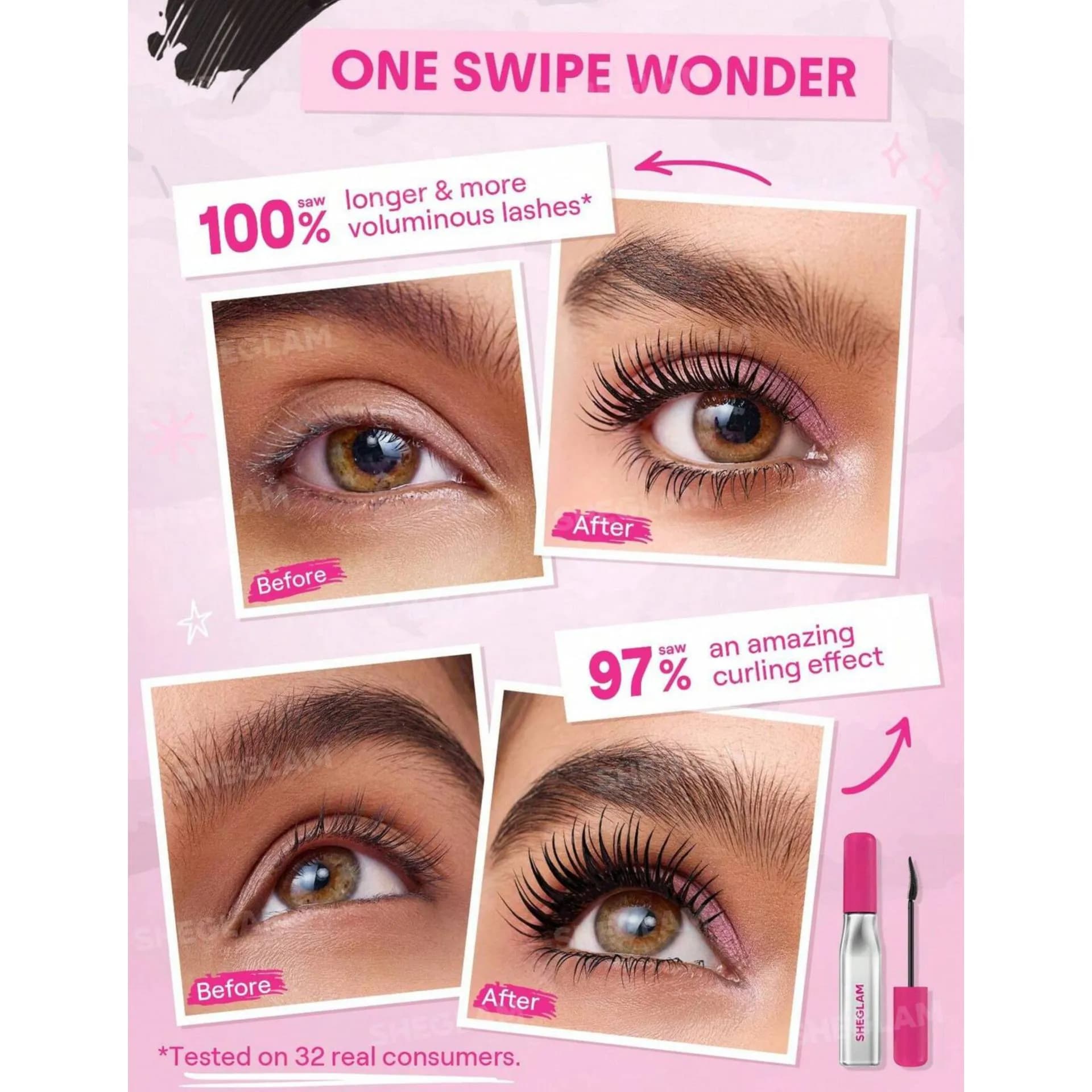ریمل حجم دهنده و جدا کننده ضد ریزش شیگلم مدل Lashlighter Up & Out — تصویر ۳