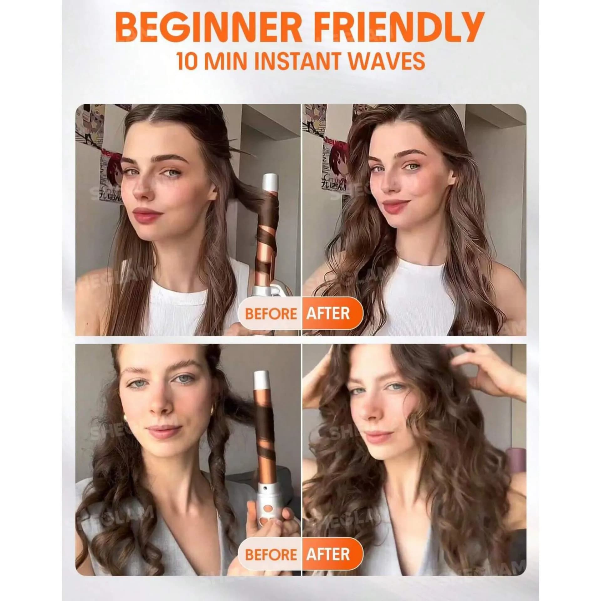 دستگاه فر کننده چرخشی مو شیگلم SHEGLAM مدل It-Curl Rotating Curling Iron — تصویر ۴