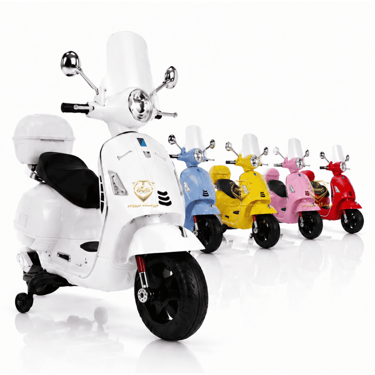 موتور شارژی کودک وسپا مدل 1121LR (VESPA) صندوقدار با تنوع رنگ — تصویر ۲