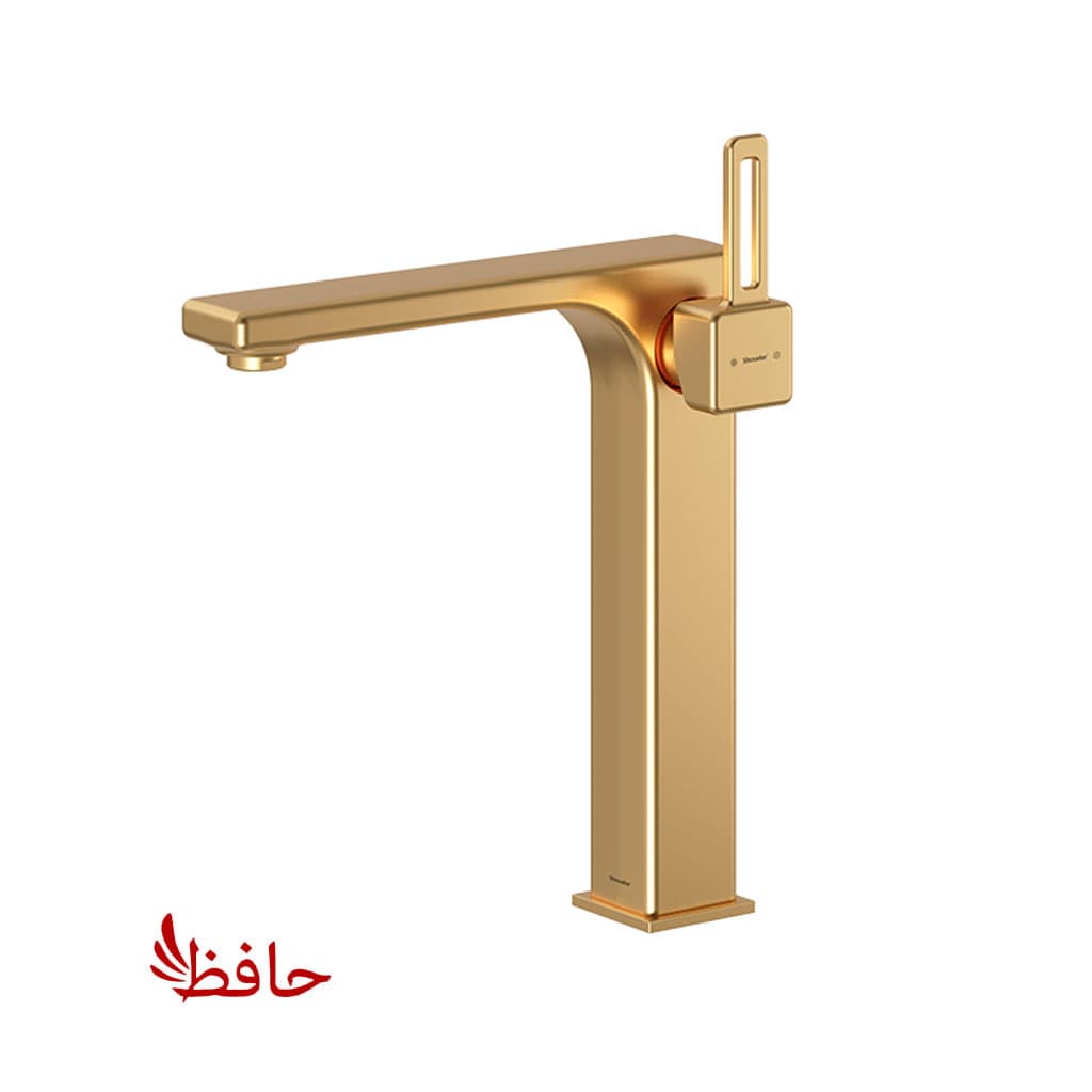 شیر روشویی پایه بلند شودر مدل میشل طلایی مات