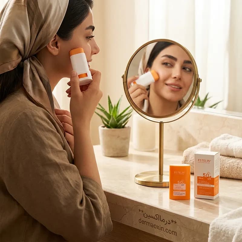 ضد آفتاب استیکی استلین SPF50 حاوی ویتامین C و نیاسینامید — تصویر ۵