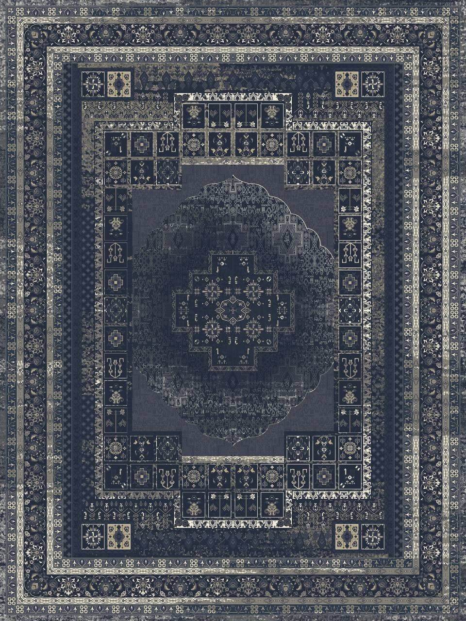 روفرشی کشدار سرمه گون مخمل شانل ابریشم کد R_f13834