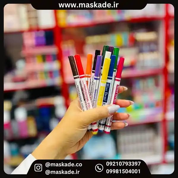 خط چشم رنگی ماژیکی پک 12 عددی