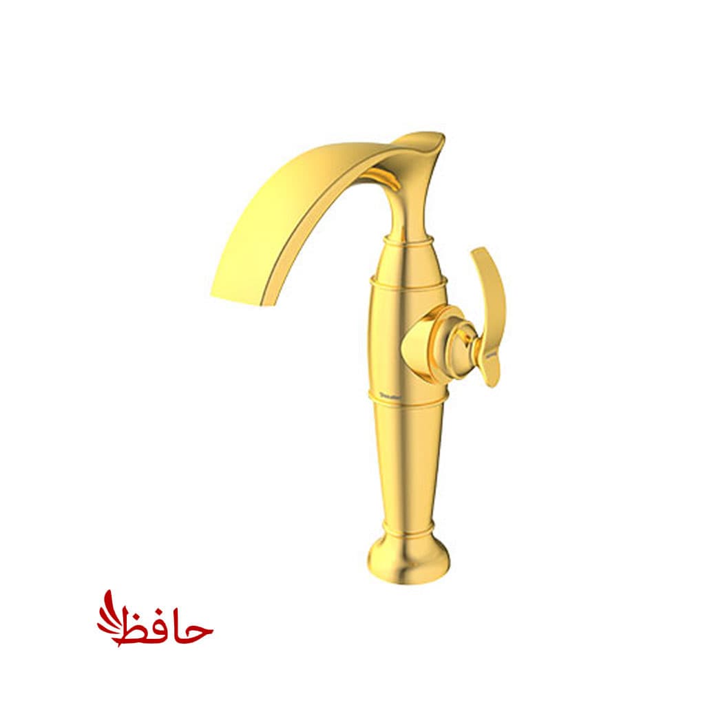 شیر روشویی پایه بلند شودر مدل گلوریس طلایی