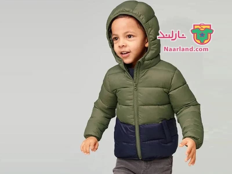 کاپشن لایت کلاه دار Lupilu آلمان سرمه ای زیتونی — تصویر ۳