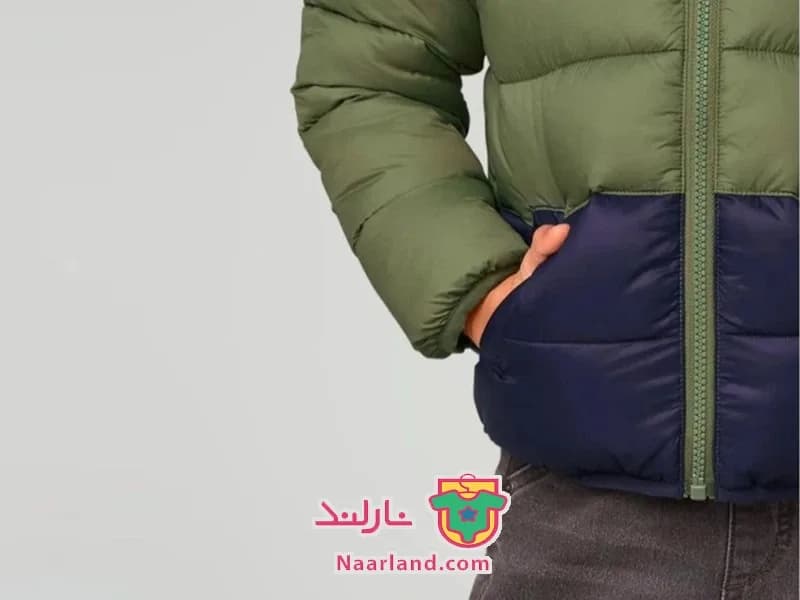 کاپشن لایت کلاه دار Lupilu آلمان سرمه ای زیتونی — تصویر ۵
