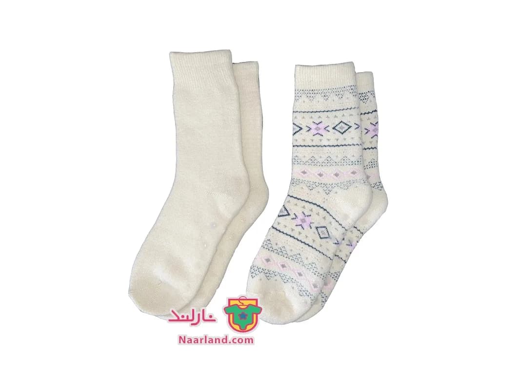 مجموعه 2 جفتی جوراب داخل کرکی Pepperts آلمان کرم رنگ طرح اسکی