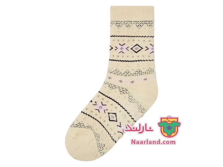 مجموعه 2 جفتی جوراب داخل کرکی Pepperts آلمان کرم رنگ طرح اسکی — تصویر ۶