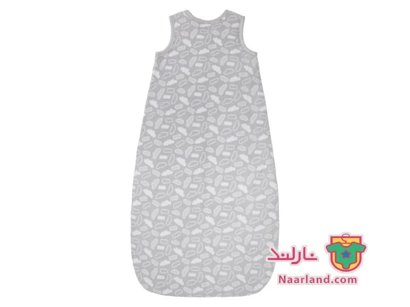 کیسه خواب بچه گانه لوپیلو مخمل خاکستری طرح ابر — تصویر ۴