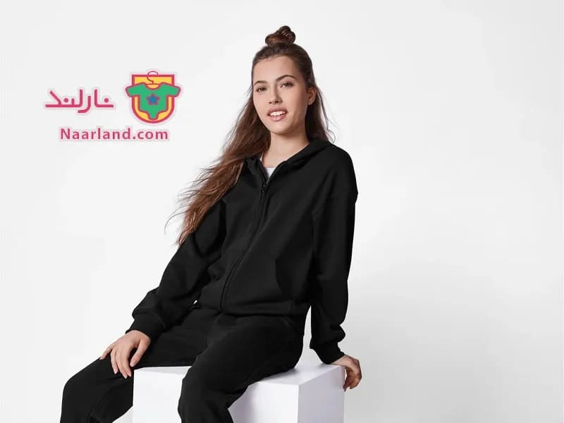 سویشرت کلاه دار دورس داخل کرکی Smart Start آلمان مشکی ساده — تصویر ۲