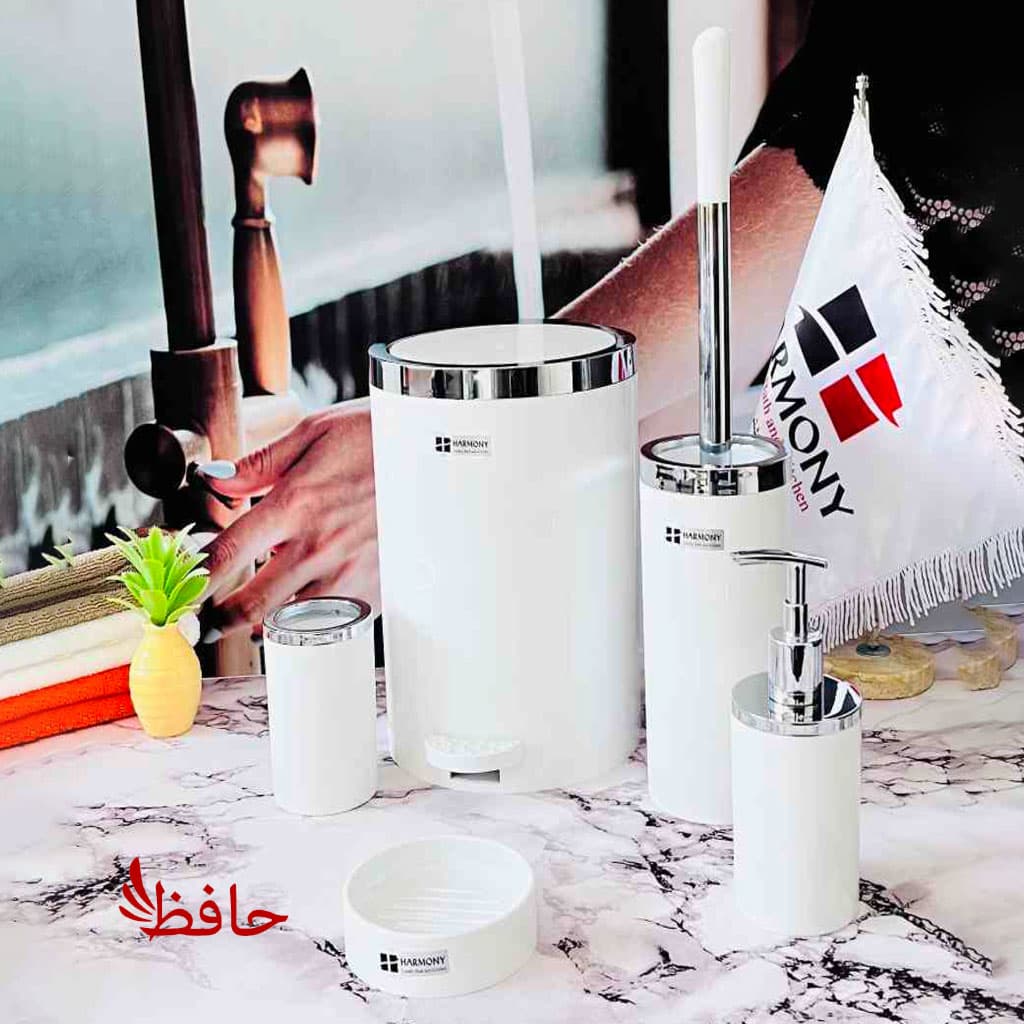 ست سرویس بهداشتی هارمونی مدل روشا سفید کروم