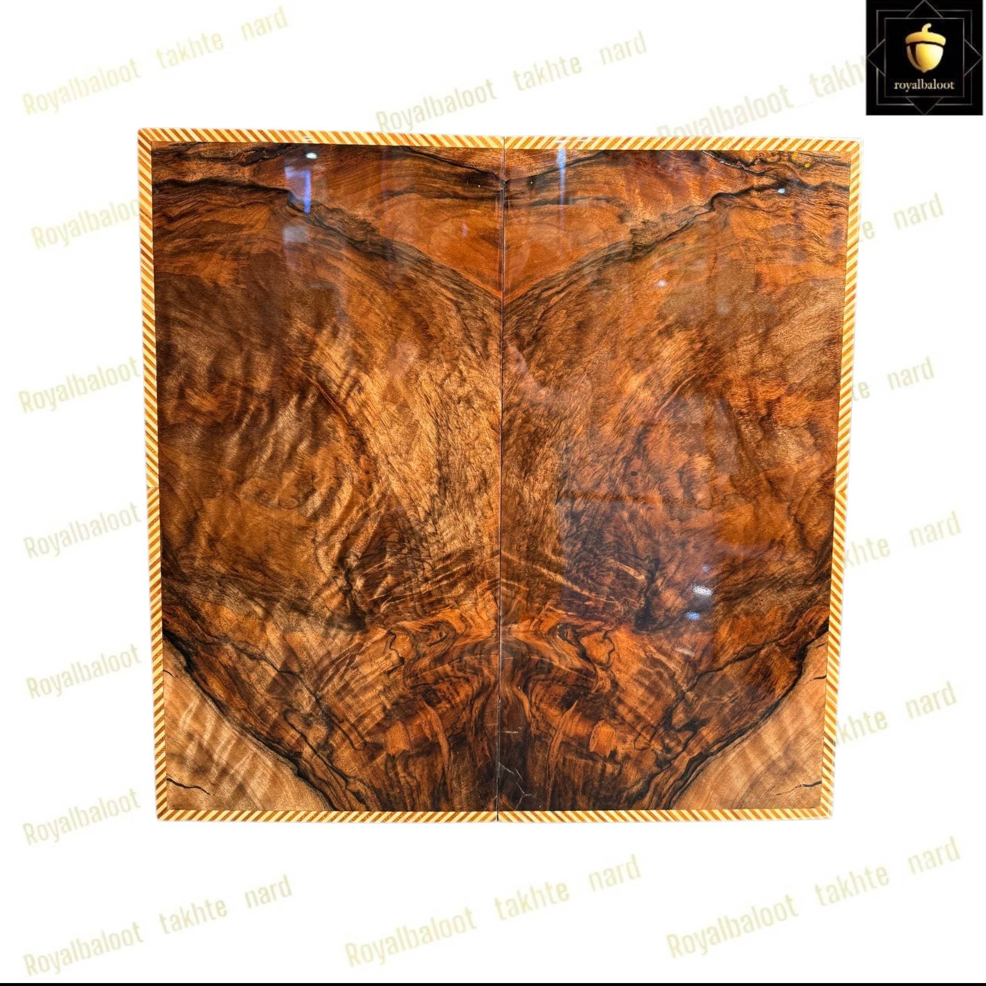 تخته نرد تک بازی ریشه گردو پلنگی کد 585
