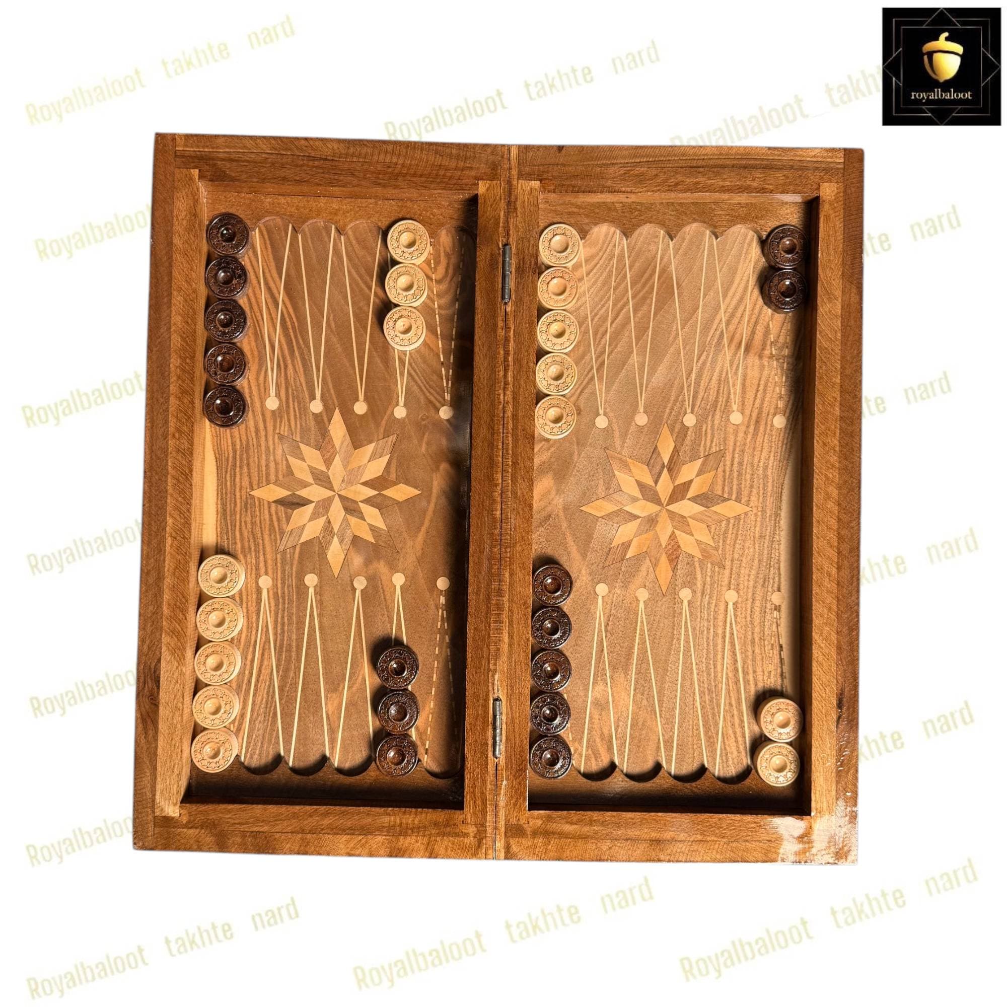 تخته نرد گردو دور منبت سفارشی کد 560
