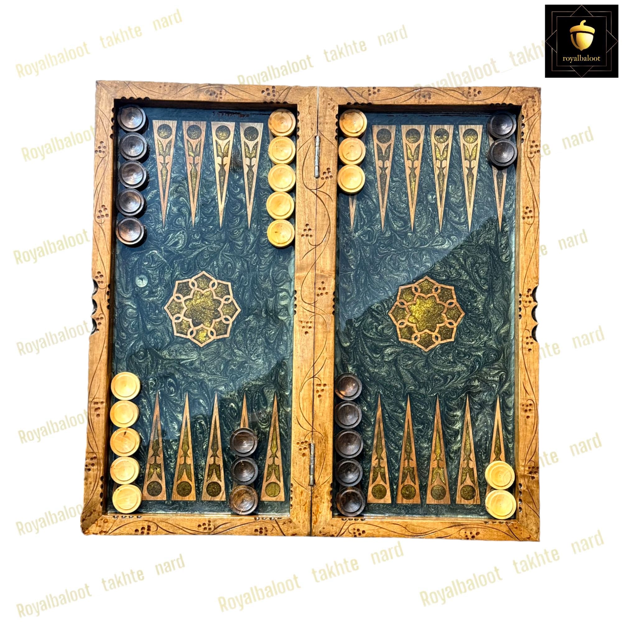 تابلو تخته نرد منبت طرح شاهنامه کد 282 — تصویر ۲