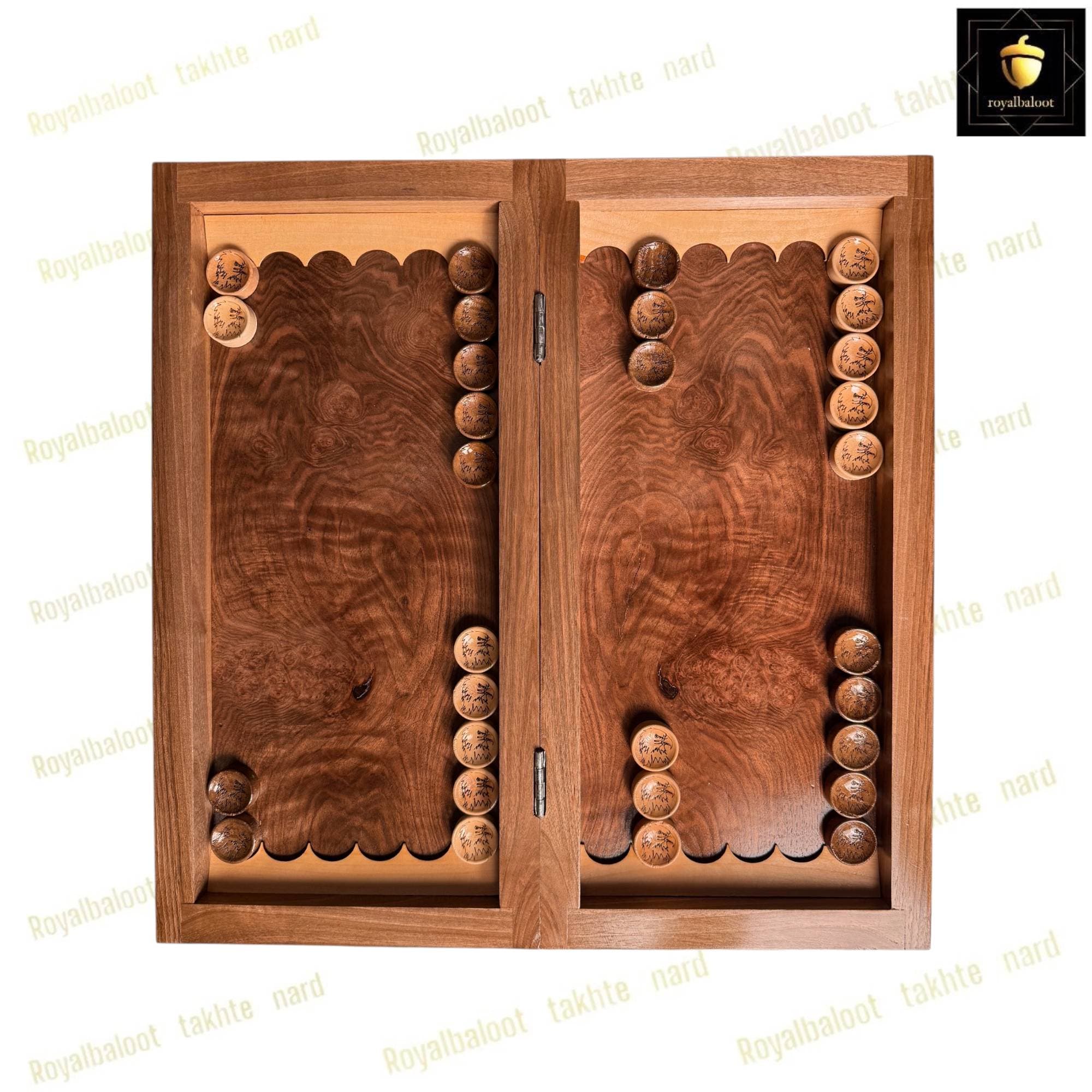 تخته نرد ریشه گردو پرنقش کد 531