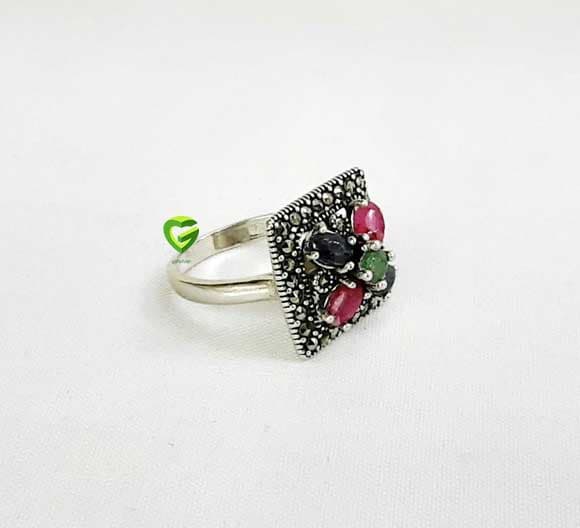 انگشتر نقره مربع کد1716