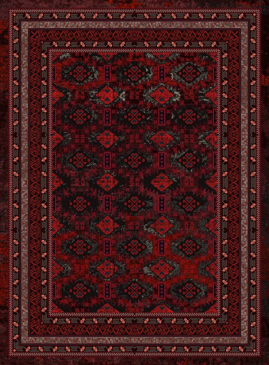 روفرشی کشدار خورشید سرخ مخمل شانل ابریشم کد R_f13621