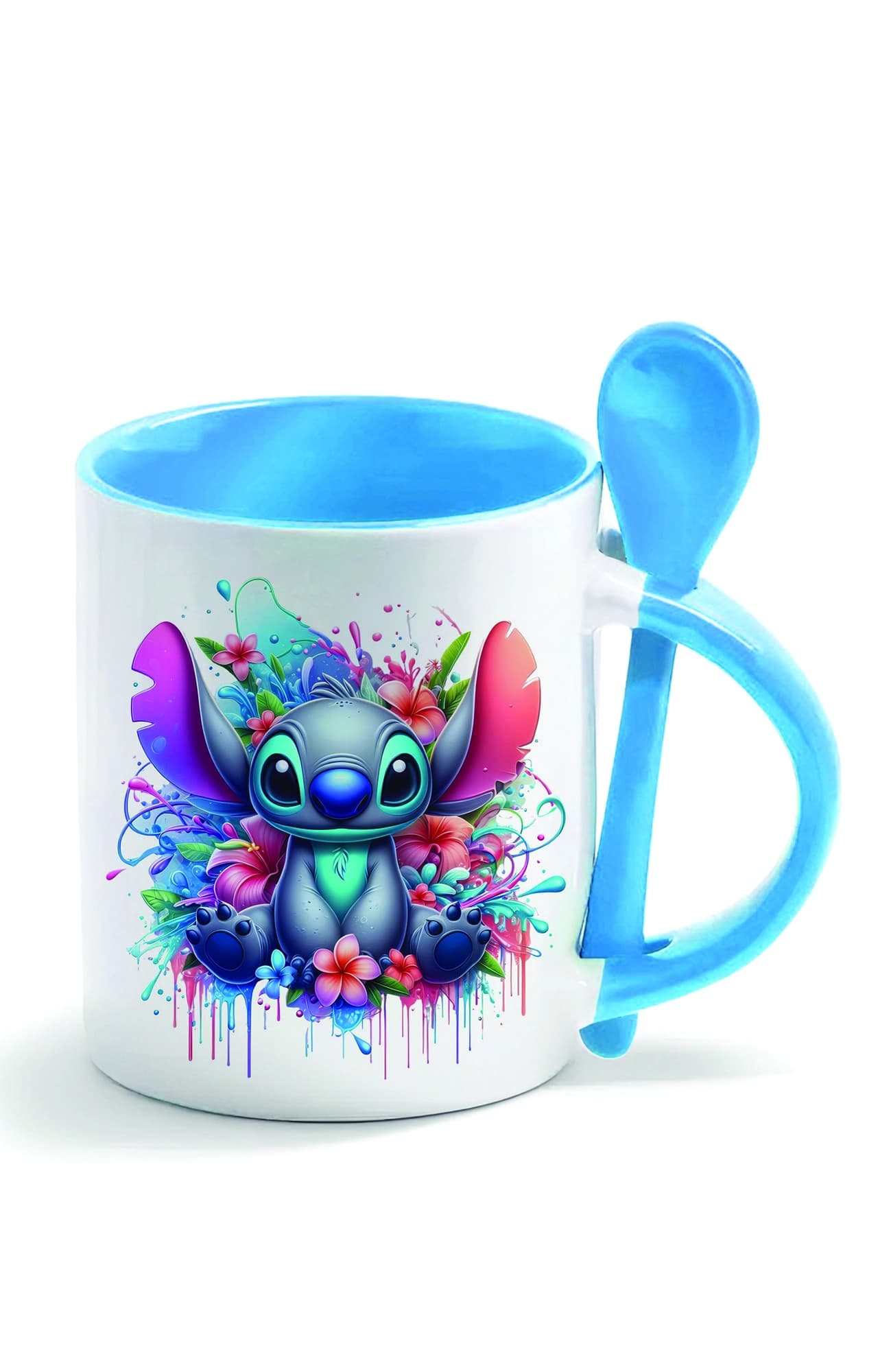 ماگ قاشق دار رنگی طرح استیچ stitch کد 4833 — تصویر ۲