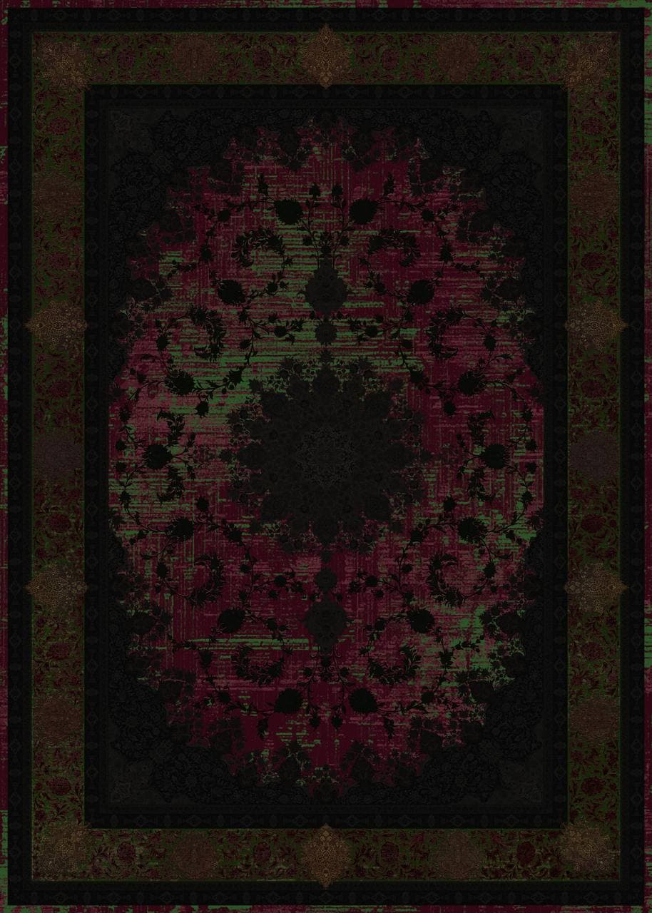 روفرشی کشدار سیه گل مخمل شانل ابریشم کد R_f13565