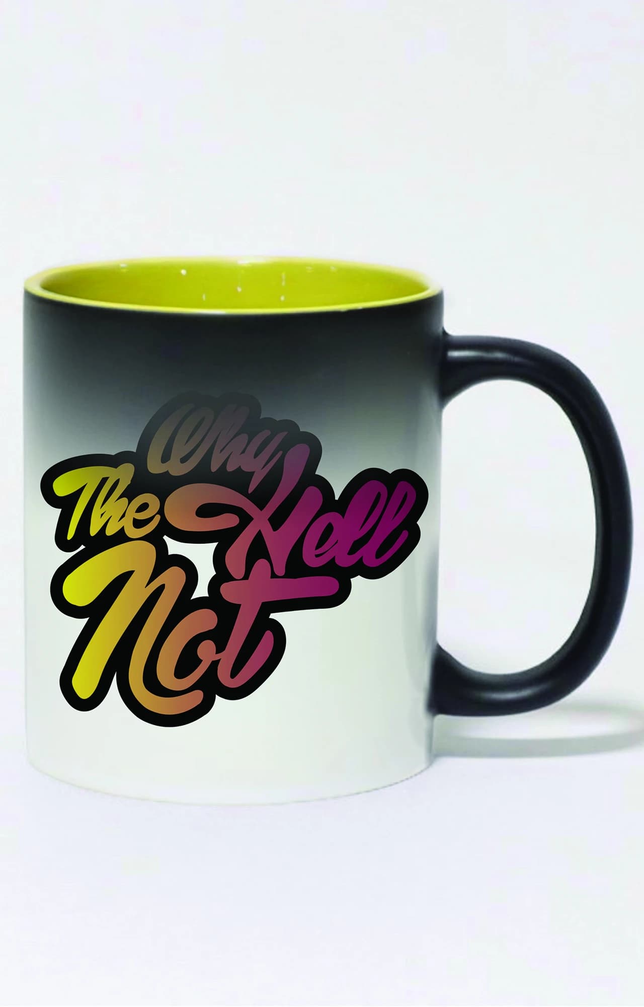 ماگ حرارتی دسته و داخل رنگی طرح why the not well کد 3145