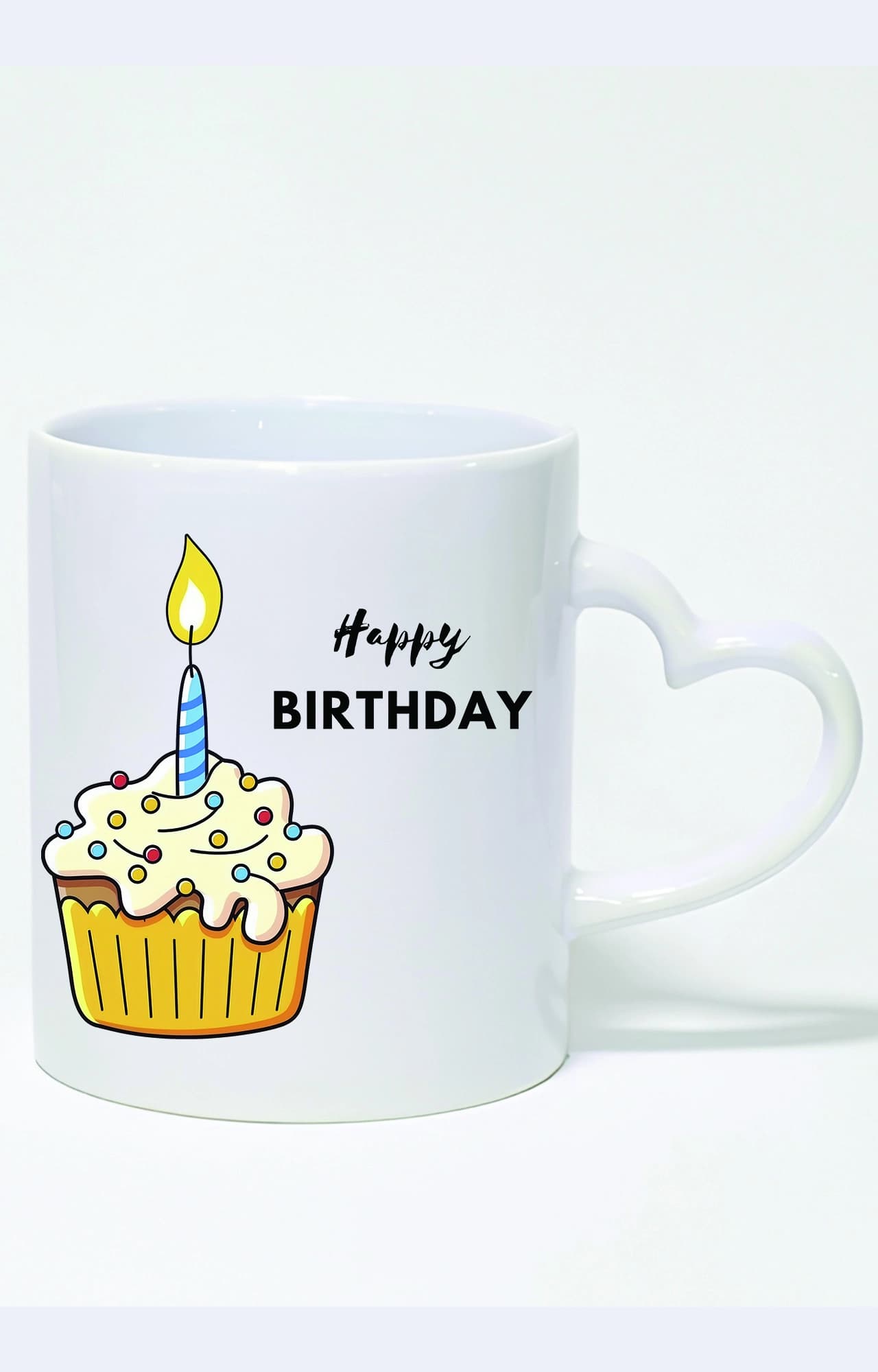 ماگ دسته قلبی طرح تولد happy birthday کد 4819 — تصویر ۲