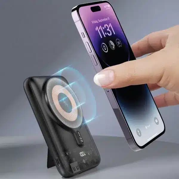پاوربانک مگ سیف 10000 میلی آمپر گرین لاین مدل Lucid MagSafe — تصویر ۴