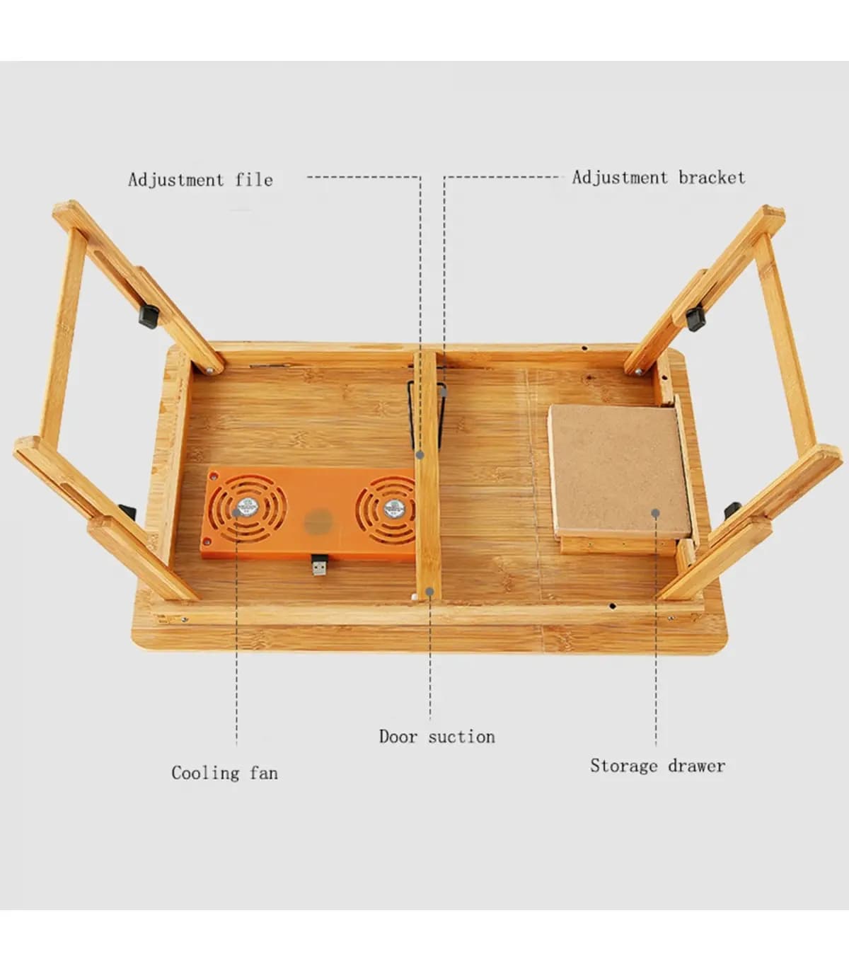 میز لپتاپ بامبو مدل B-56 برند suncool — تصویر ۳