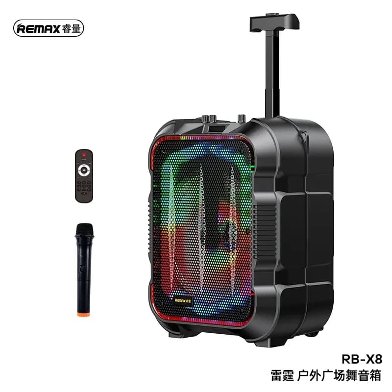 اسپیکر بلوتوثی قابل حمل ریمکس Remax RB-X8 همراه با میکروفون — تصویر ۴