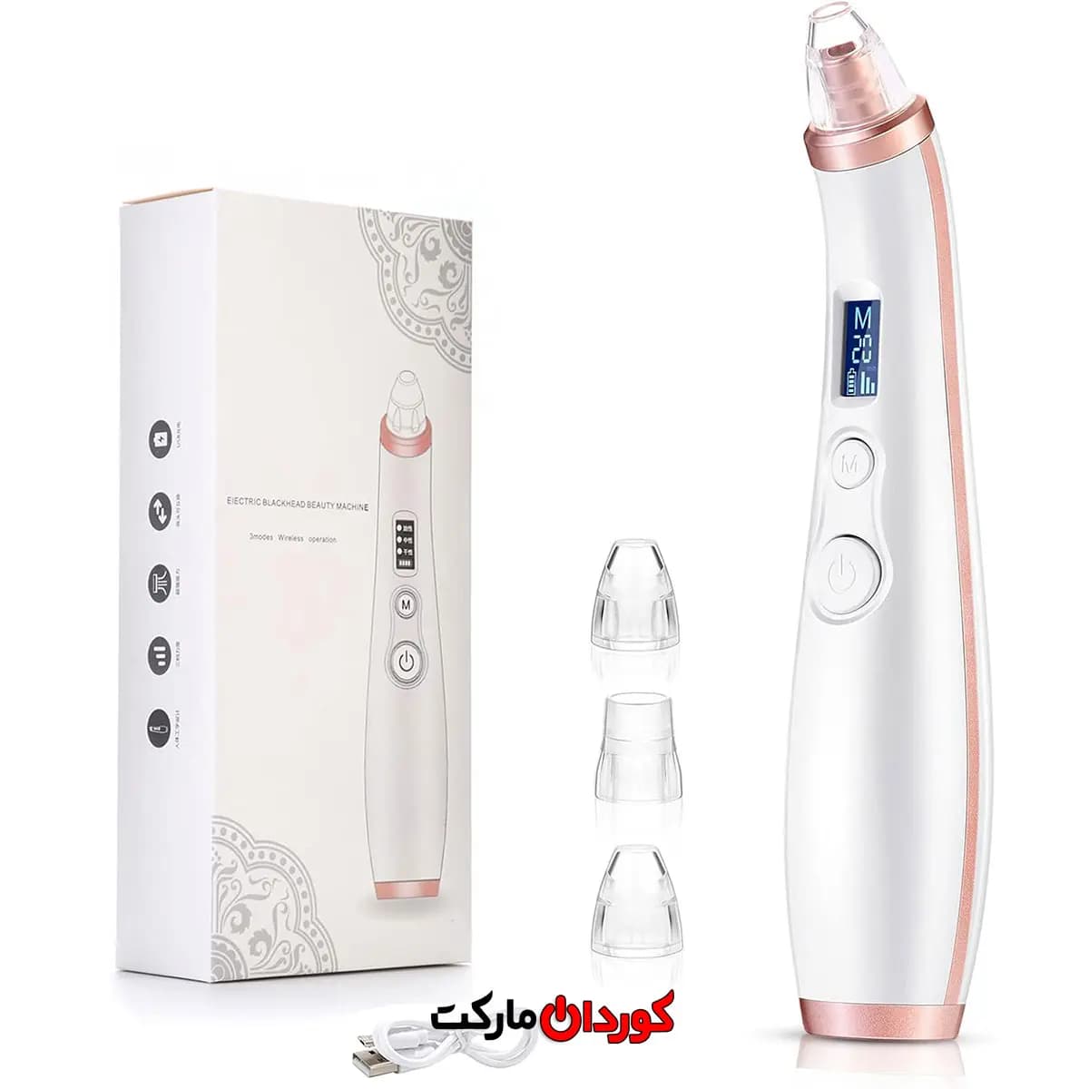 میکرودرم (پاک‌کننده جوش‌های سرسیاه و منافذ پوست) با مکش الکتریکی CANTIK کد 26079 — تصویر ۲
