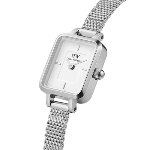 ساعت دنیل ولینگتون مینی زنانه | مدل DW-5519-L مستطیلی سیلور با صفحه سفید — تصویر ۲