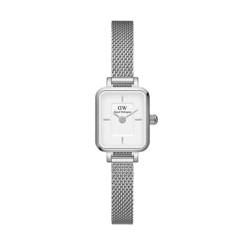 ساعت دنیل ولینگتون مینی زنانه | مدل DW-5519-L مستطیلی سیلور با صفحه سفید