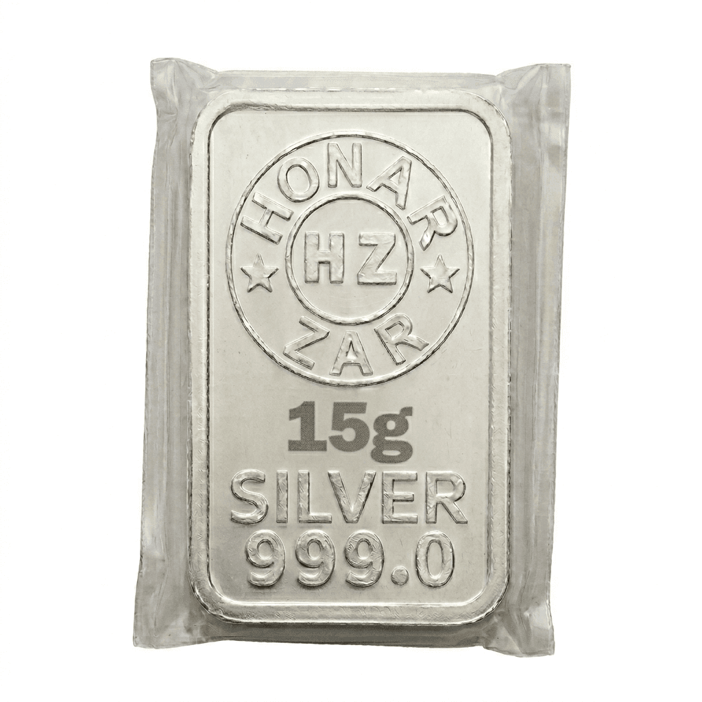 شمش نقره ۱۵ گرمی عیار ۹۹۹ (15g Silver Bar 999 Fine)