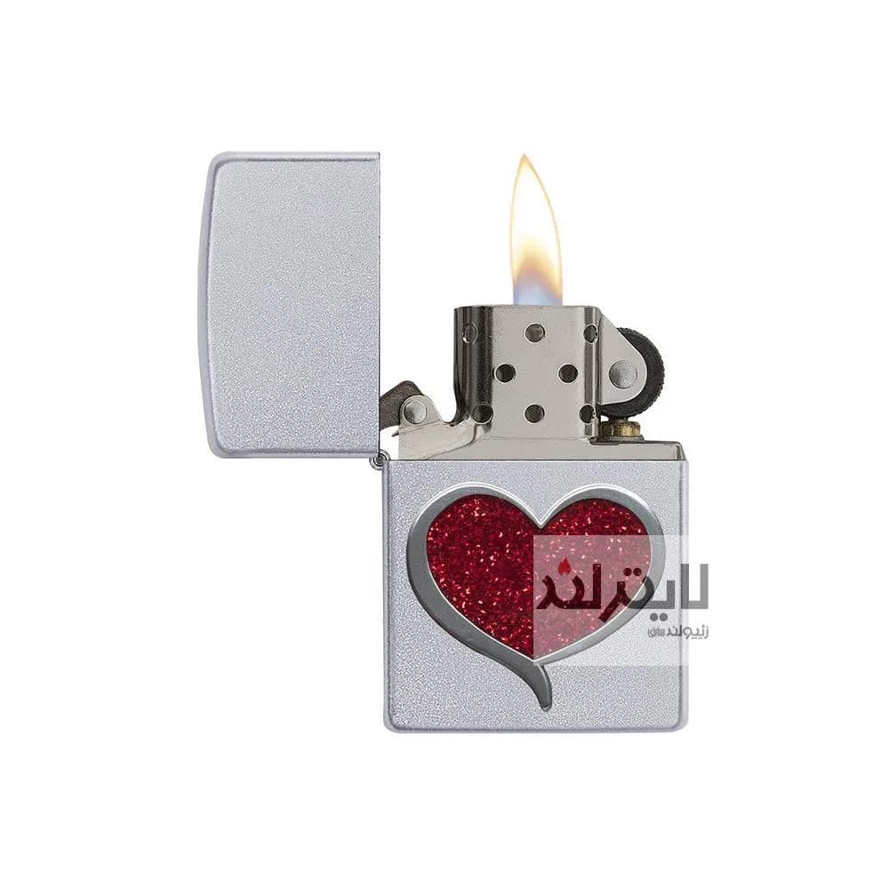 فندک زیپو مدل Glitter Heart Emblem کد 29410 — تصویر ۳
